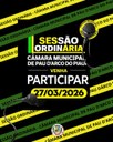 Câmara Municipal de Pau D’Arco do Piauí convida população para Sessão Ordinária.
